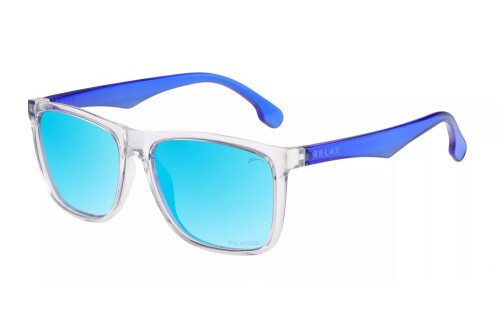 Окуляри Relax Alburry crystal shiny, лінза smoke (TAC 1,1mm Polarized), ice blue revo, кат. 3
