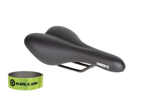 Сідло ONRIDE Nap чорне + світловидбиваюча смужка KLS 3M