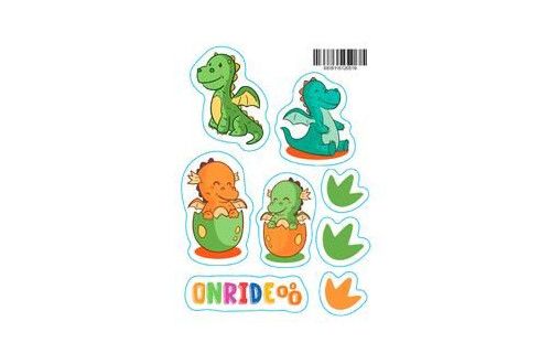 Наліпка світловідбиваюча ONRIDE Динозаврики