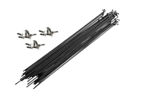 Спиця 260/2мм CSC стальна чорна + ніпель