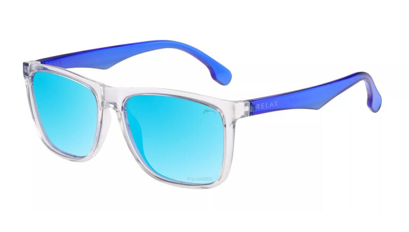 Окуляри Relax Alburry crystal shiny, лінза smoke (TAC 1,1mm Polarized), ice blue revo, кат. 3