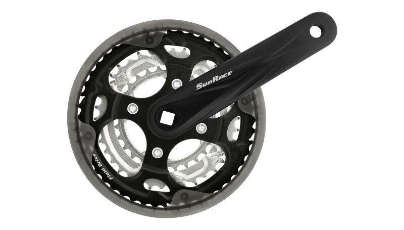Шатуни 48Т SunRace FCM300 175мм 48-38-28T 7/8шв. п/квадрат з захистом чорний